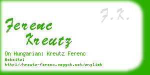 ferenc kreutz business card